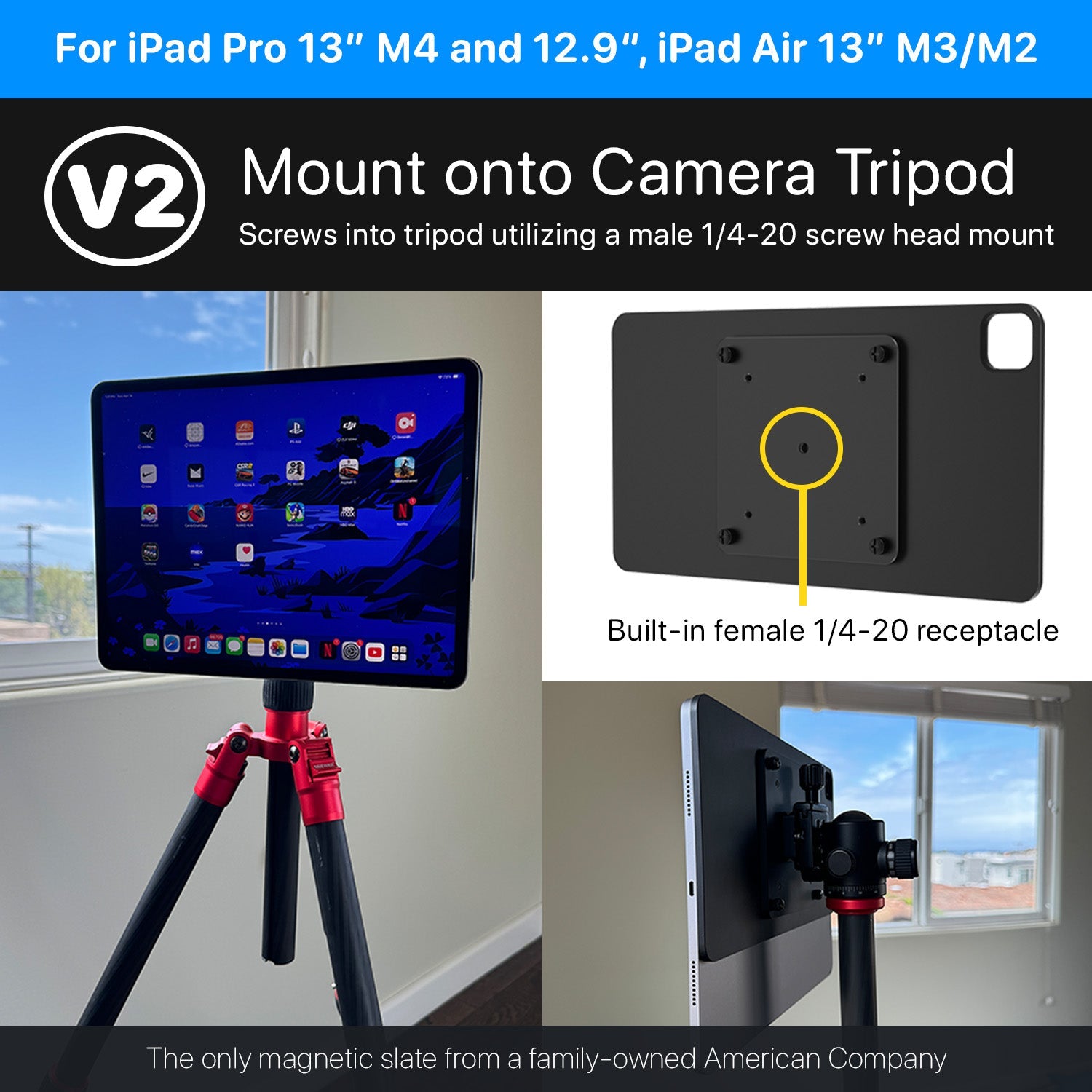 Back view showing 100×100mm and 75×75mm VESA mounting holes