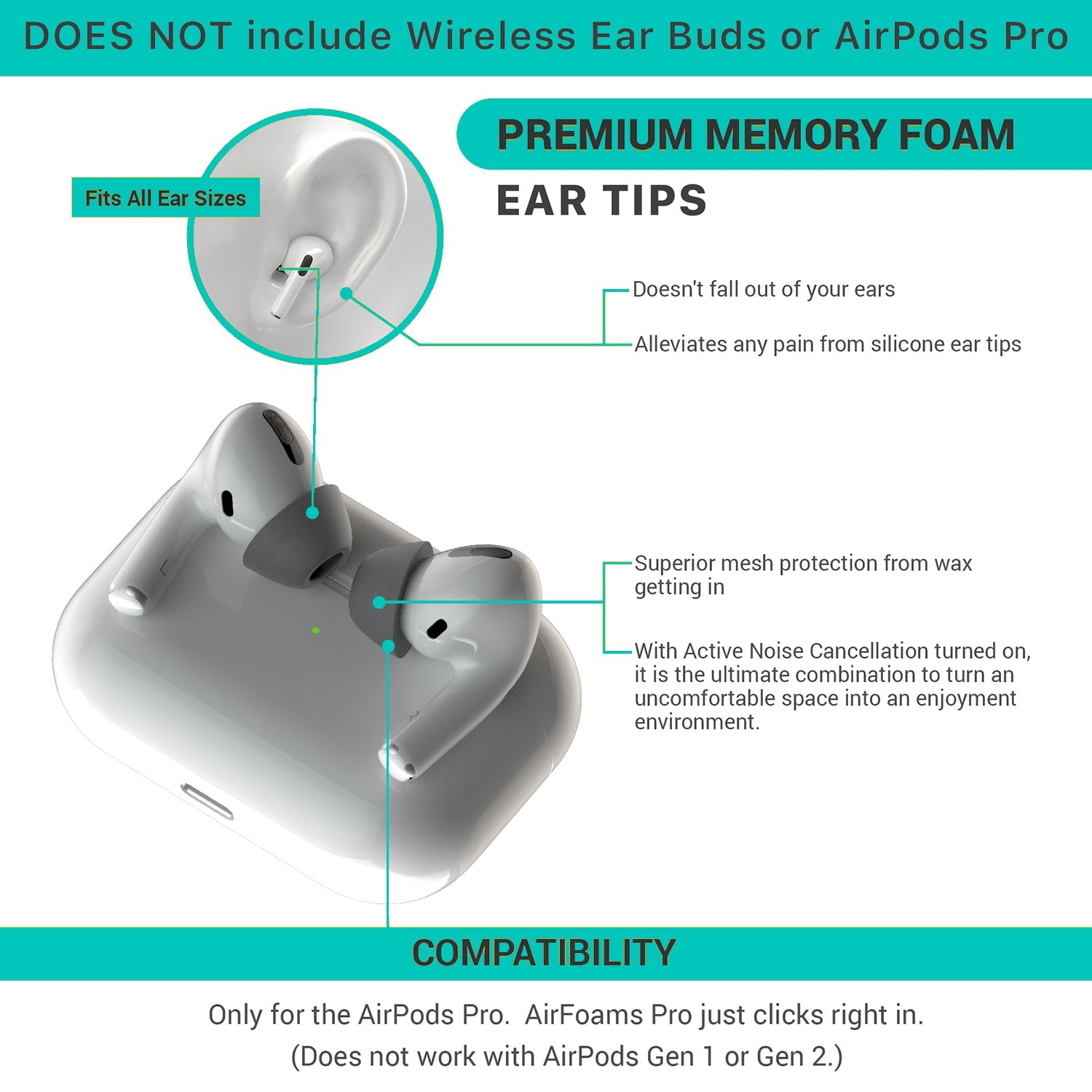 AirFoams Pro Form Fit Ear Tips - CharJenPro