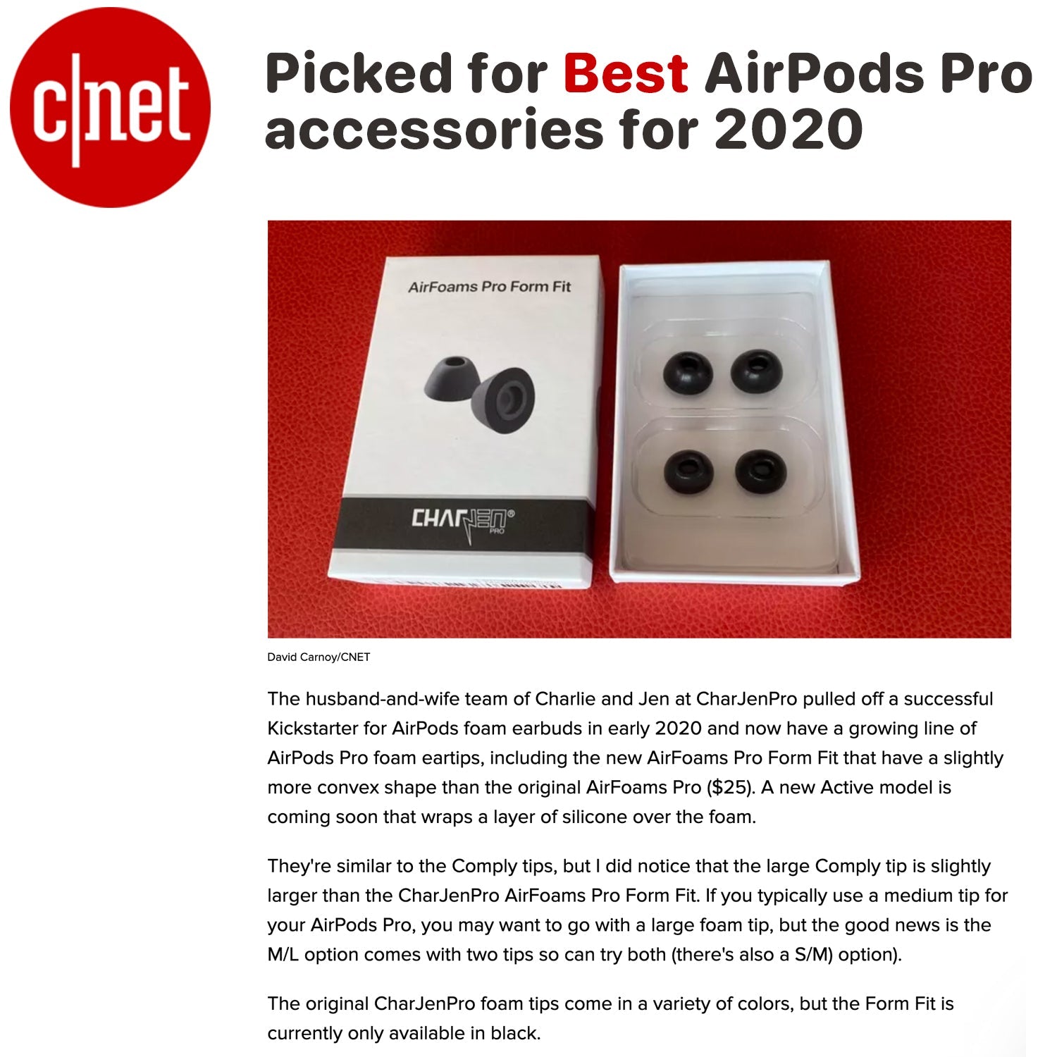 AirFoams Pro Form Fit Ear Tips - CharJenPro