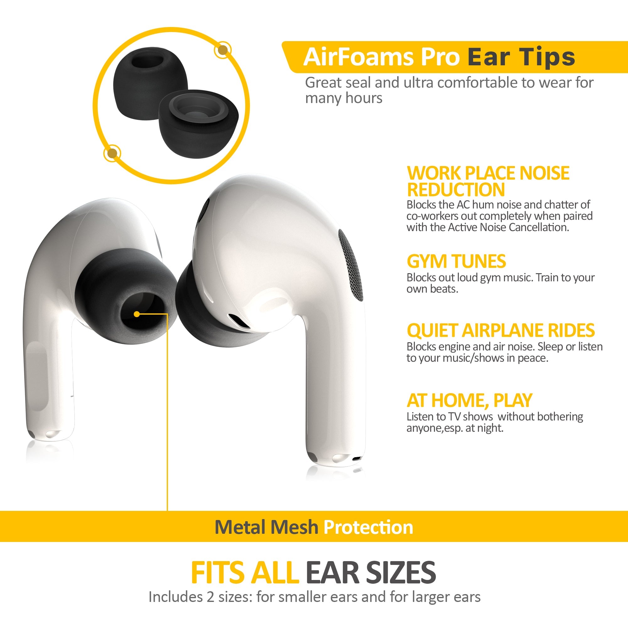 AirFoams Pro Original Foam Ear Tips - CharJenPro
