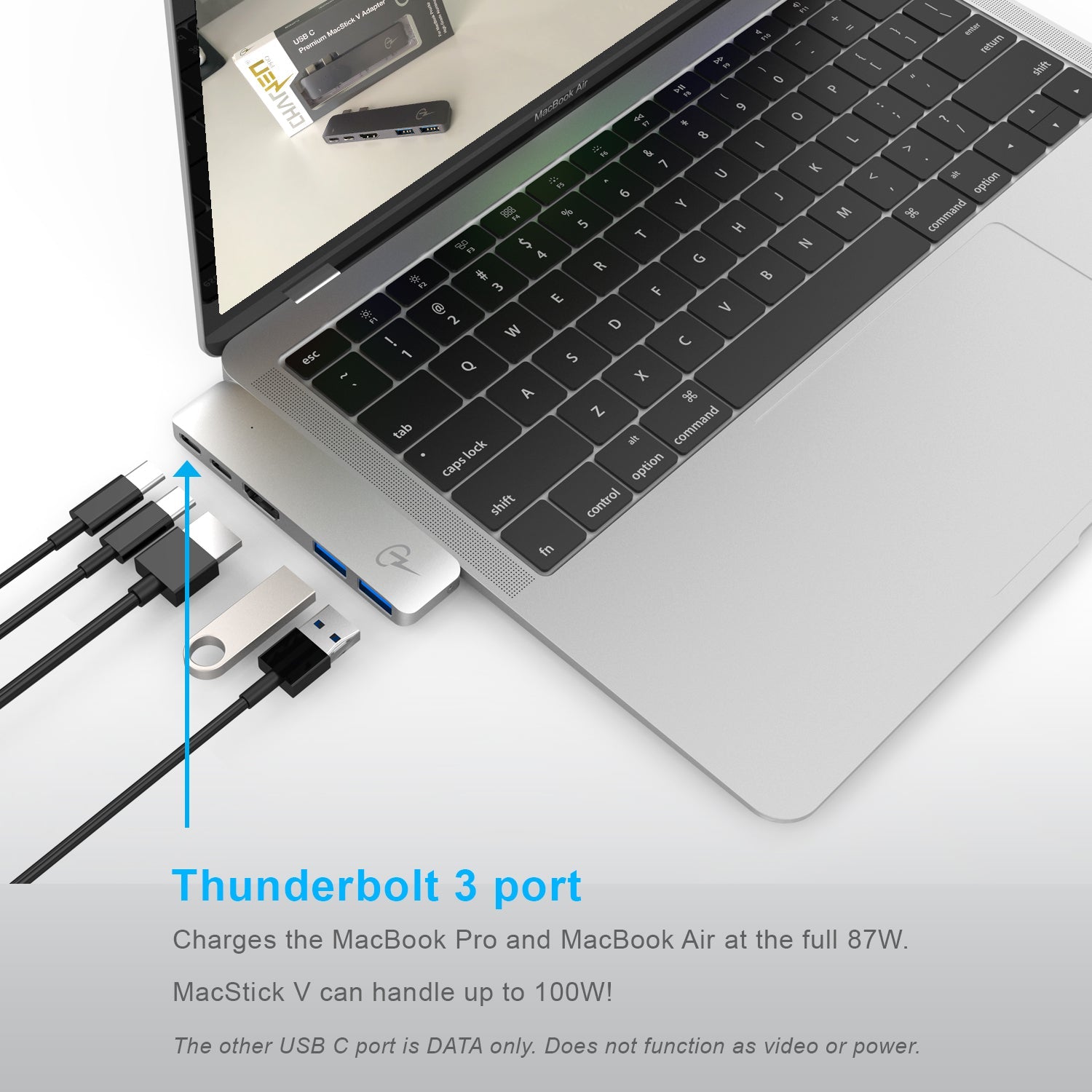 USB-C Adapter for MacBook (HDMI, USB, PD) – MacStick V