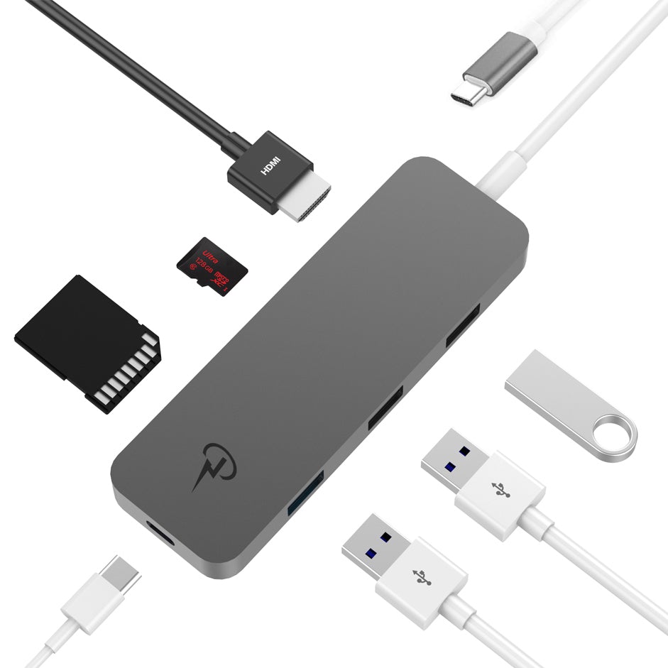 Premium Hub USB-C Adapter (4K HDMI, USB 3.0, SD)