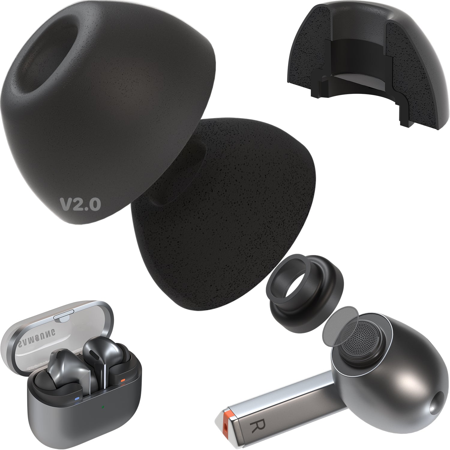 Galaxy Foams Pro 3 - Memory Foam Ear Tips for Galaxy Buds3 Pro