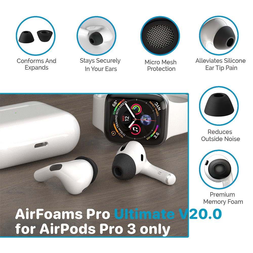 AirFoams Pro V20 — Foam Ear Tips for AirPods Pro 3