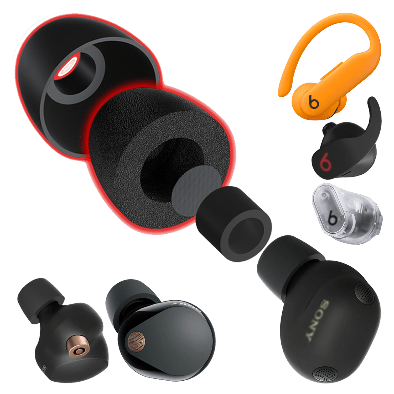 AirFoams Pro Universal Active Silicone - Covered Foam Ear Tips - CharJenPro