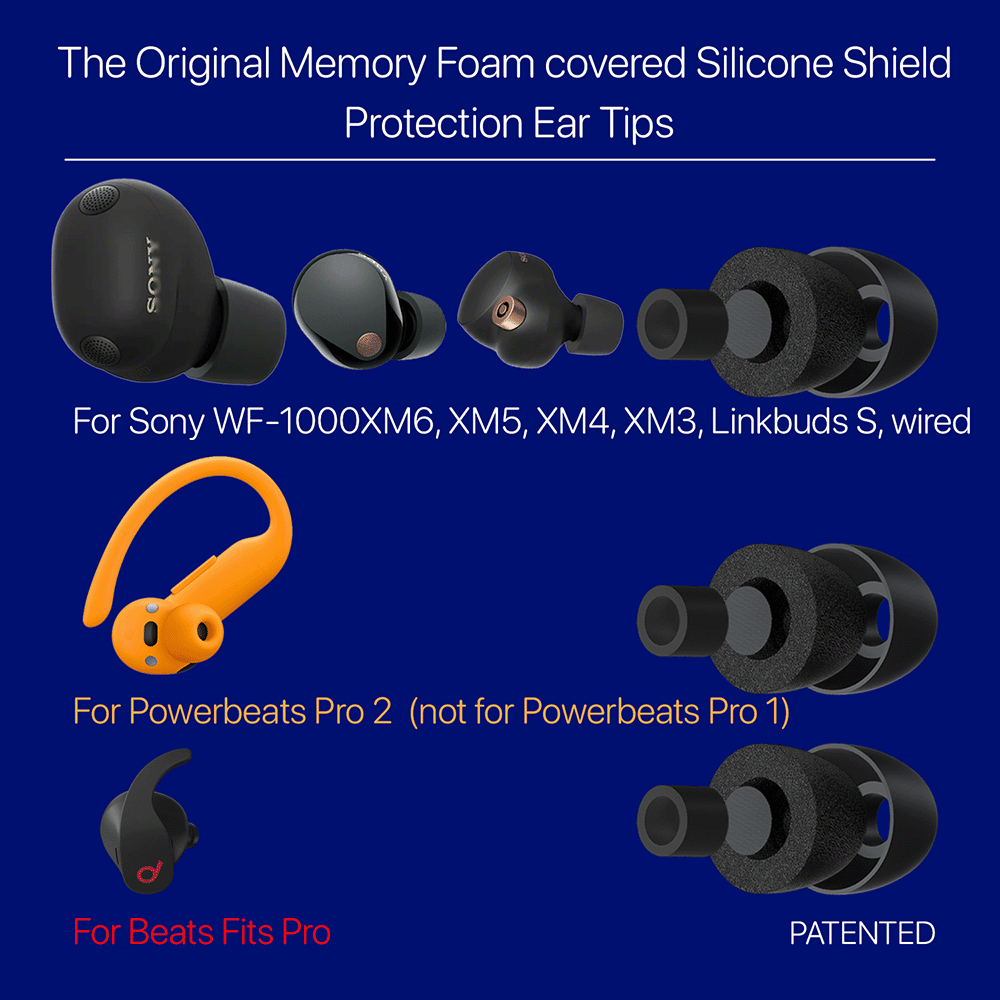 AirFoams Pro Universal Active Silicone - Covered Foam Ear Tips - CharJenPro
