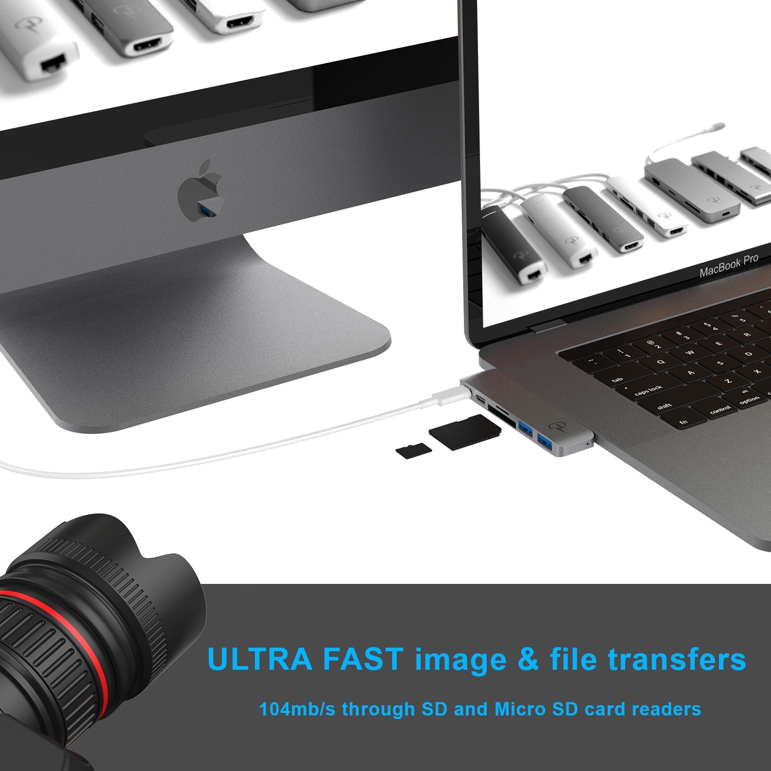 USB-C Hub for MacBook (5K, 100W, SD) – Ultra Compact