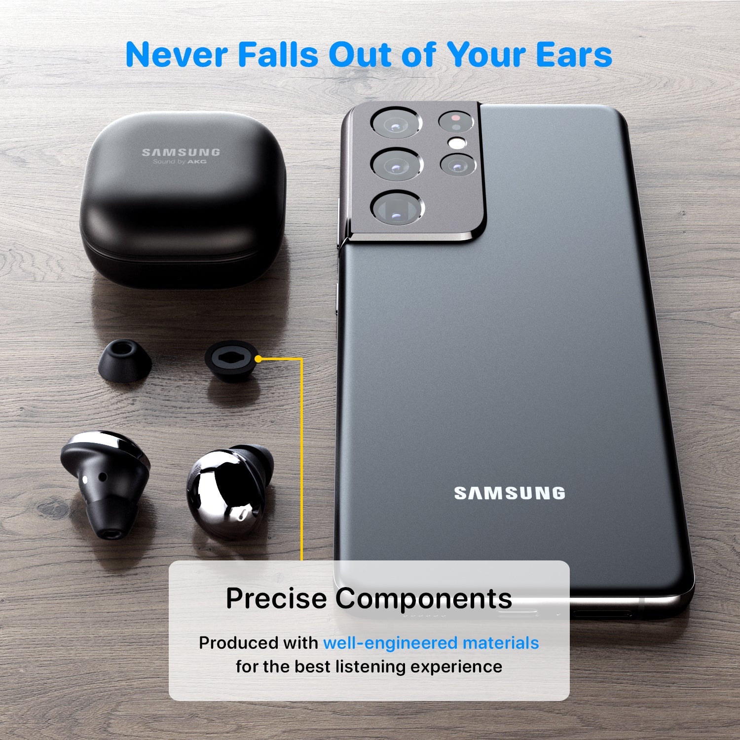 Memory Foams Pro Ear Tips for Galaxy Buds Pro & Jabra 85t - CharJenPro