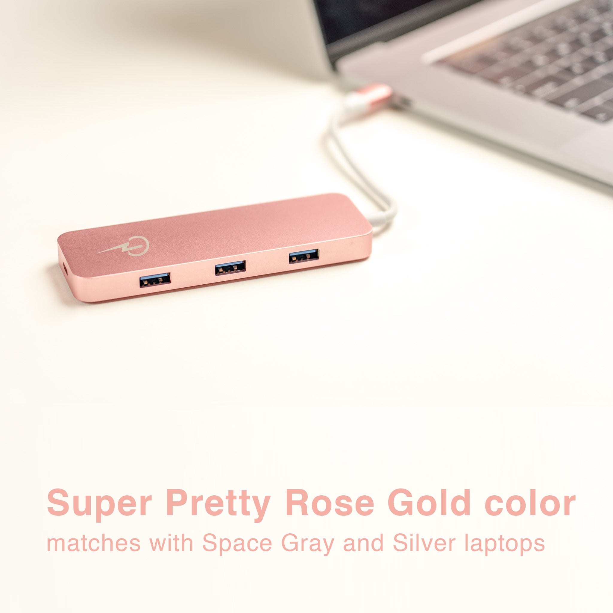 Rose Gold Premium Hub – Universal USB-C Hub for Mac, iPad, PC